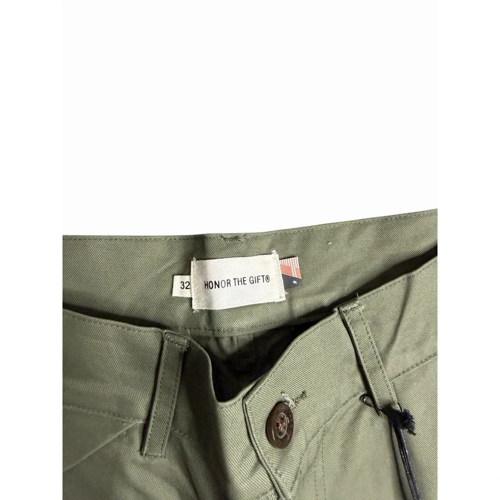 Honor The Gift Men's Workwear Pants Size 32 Olive Green Wide Leg Embroidered NWT